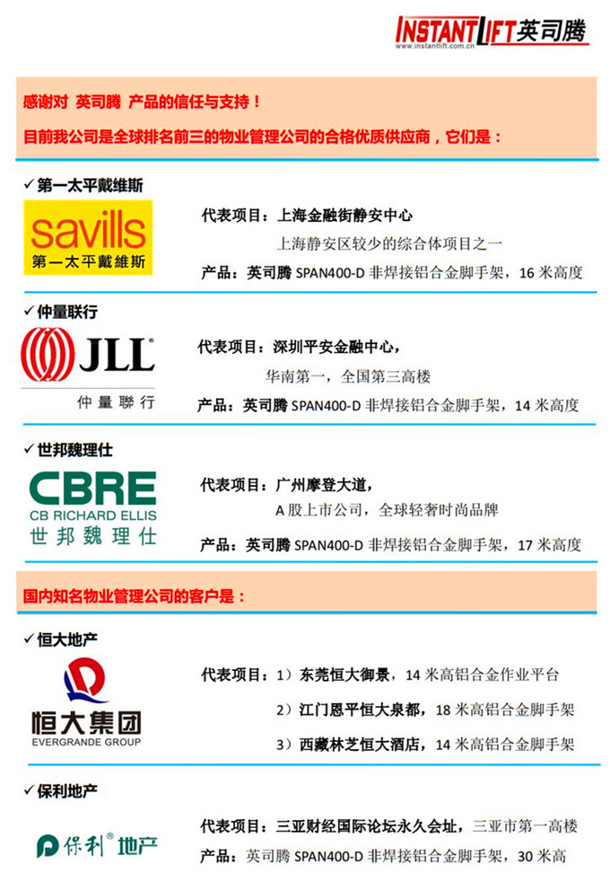 鋁合金腳手架英司騰 6大頂級(jí)物業(yè)為何都選同一家鋁合金腳手架?